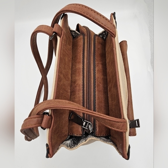 LIZ SOTO Brown/Taupe convertible bag backpack - Picture 11 of 15